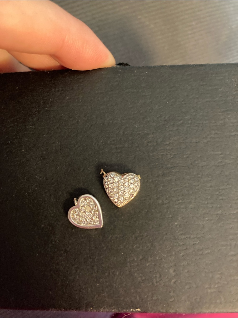 2 diamond yellow gold heart charms ( as is)